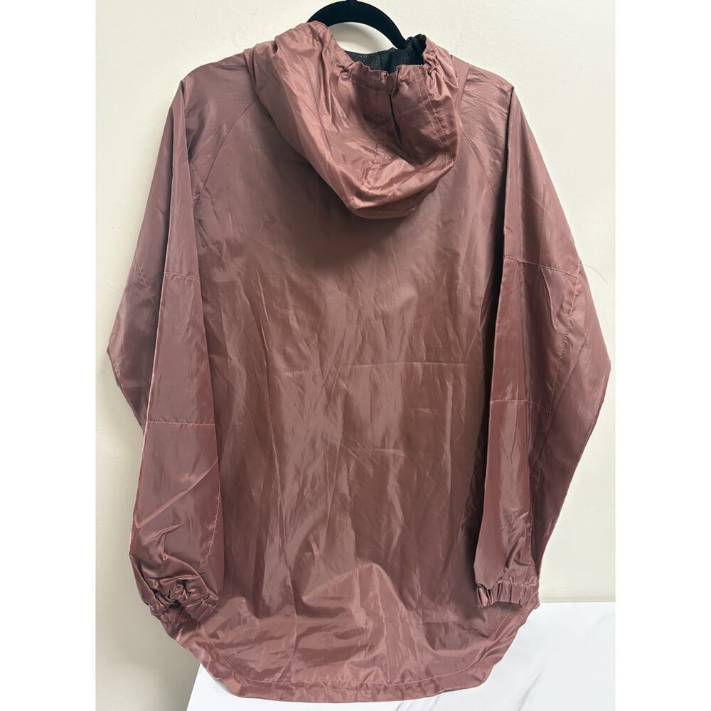 One Point One Hooded Windbreaker Jacket Rose Pink Charcoal Gray Size M NWT - Picture 2 of 8